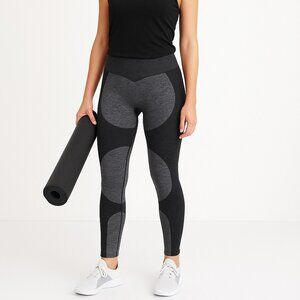 Womens XS/S Black Gray Colorblock Leggings High Waist Athleisure Yoga Pants